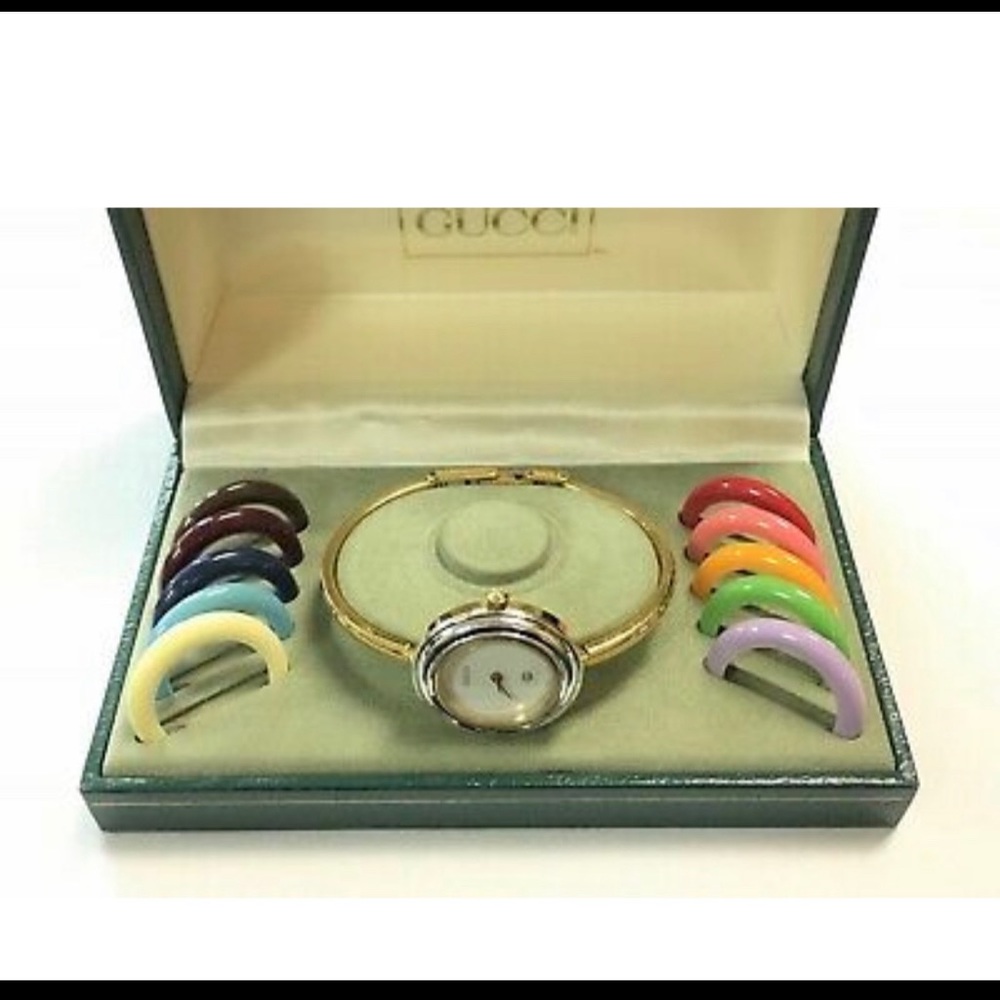 Gucci Gold 18K Plated Bezel Watch